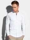 Ombre Clothing Pánska košeľa s dlhým rukávom K542 - biela