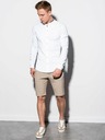Ombre Clothing Pánska košeľa s dlhým rukávom K542 - biela