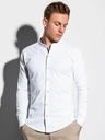 Ombre Clothing Pánska košeľa s dlhým rukávom K542 - biela