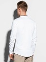 Ombre Clothing Pánska košeľa s dlhým rukávom K542 - biela