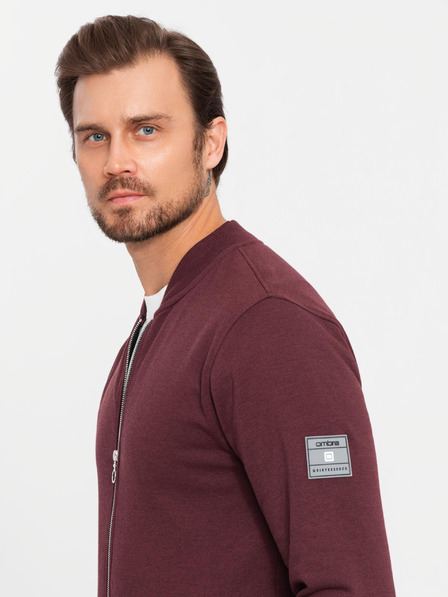 Ombre Clothing Pánska štruktúrovaná pletená mikina s golierom - grafitový melír V1 OM-SSNZ-0149 Ombre Clothing
