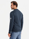 Ombre Clothing Pánska štruktúrovaná pletená mikina s golierom - grafitový melír V1 OM-SSNZ-0149 Ombre Clothing