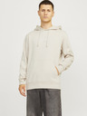 Jack & Jones Jack & Jones Pánska béžová mikina s kapucňou