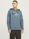 Jack & Jones Modrá pánska mikina Jack & Jones s kapucňou
