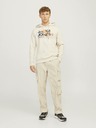 Jack & Jones Jack & Jones Pánska béžová mikina s kapucňou