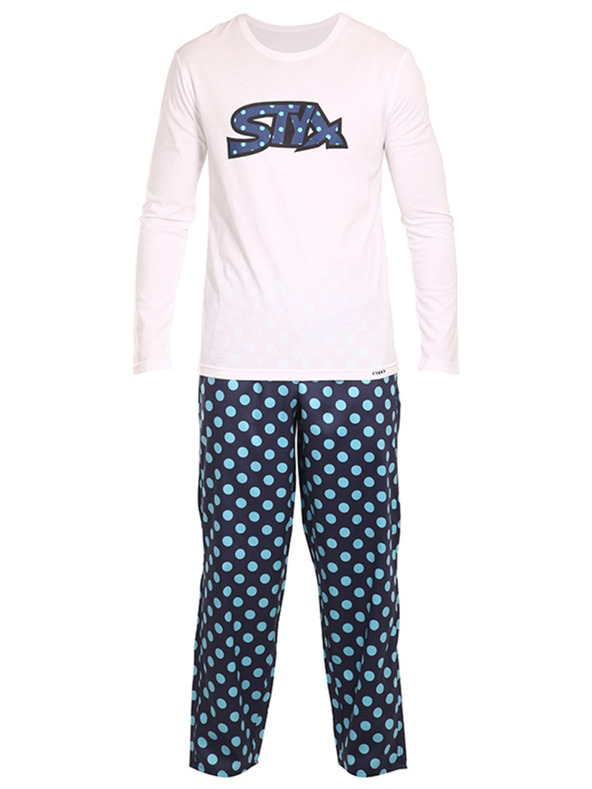 Styx Pánske pyžamo Styx Polka Dot