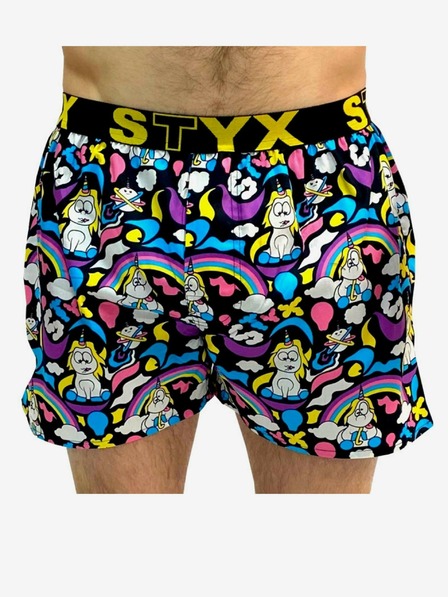 Styx Pánske športové šortky Styx art na gumu Unicorn