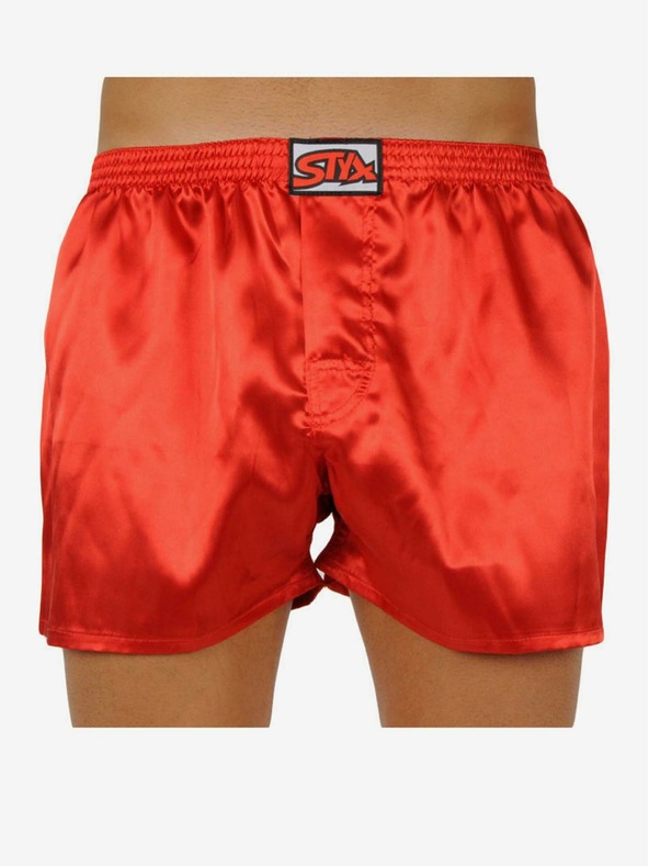 Styx Pánske elastické šortky Styx Classic červené saténové