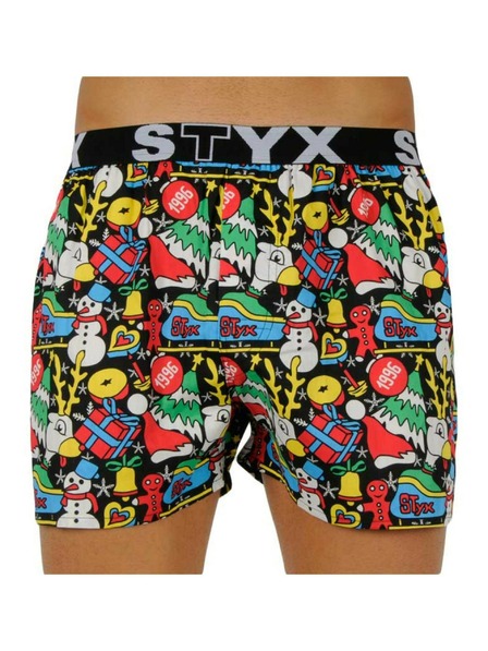 Styx Pánske športové šortky Styx art gumové vianočné