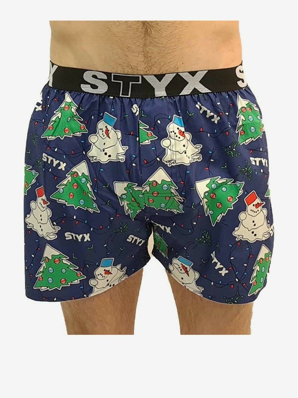 Styx Pánske športové šortky Styx art gumové vianočné