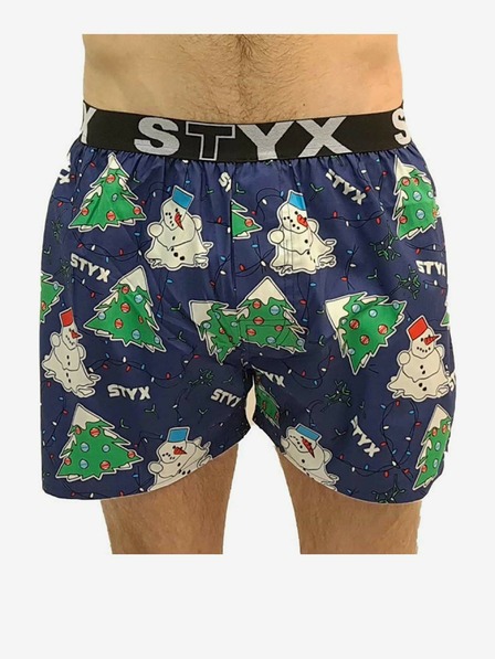 Styx Pánske športové šortky Styx art gumové vianočné