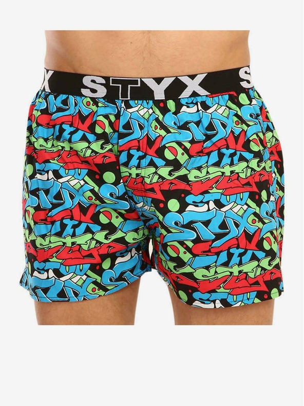 Styx Pánske športové šortky Styx art rubber graffiti