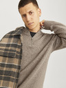 Jack & Jones Jack & Jones Pánsky béžový sveter na zips
