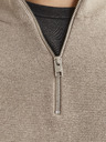 Jack & Jones Jack & Jones Pánsky béžový sveter na zips