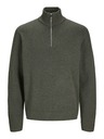 Jack & Jones Jack & Jones Khaki pánsky sveter na zips