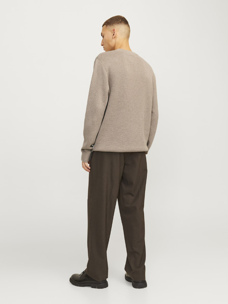 Jack & Jones Jack & Jones Pánsky béžový sveter na zips