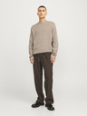 Jack & Jones Jack & Jones Pánsky béžový sveter na zips