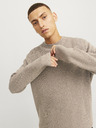 Jack & Jones Jack & Jones Pánsky béžový sveter na zips