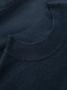 Ombre Clothing Pánsky pletený polovičný rolák s viskózou - tmavomodrý V4 OM-SWTN-0125 Ombre Oblečenie