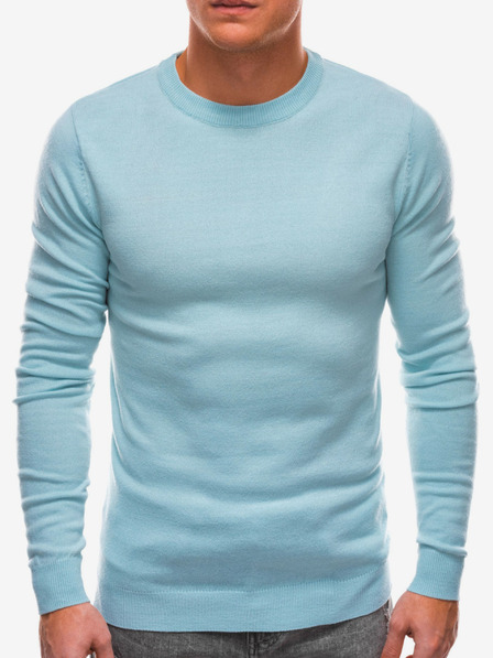 Ombre Clothing Svetlomodrý pánsky základný sveter Ombre Clothing