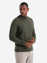 Ombre Clothing Pánsky pletený polodupačkový rolák s viskózou - tmavosivý V5 OM-SWTN-0125 Oblečenie Ombre