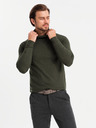 Ombre Clothing Pánsky pletený rolák s viskózou - tmavosivý V5 OM-SWTN-0127 Ombre Clothing