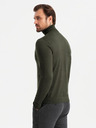 Ombre Clothing Pánsky pletený rolák s viskózou - tmavosivý V5 OM-SWTN-0127 Ombre Clothing
