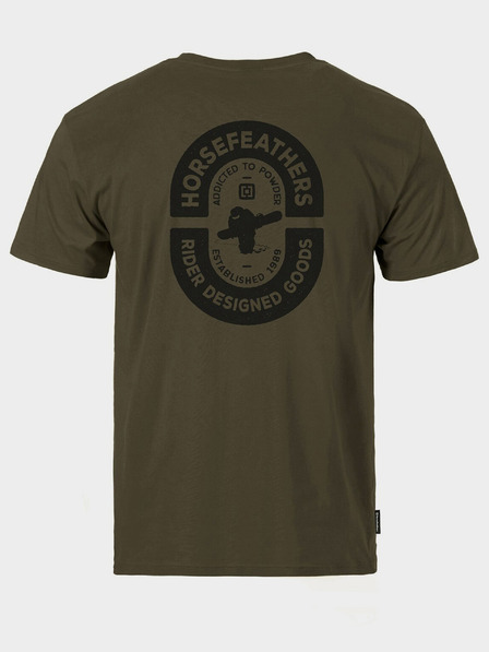 Horsefeathers Tričko Powder Badge II - spálená olivová veľkosť L HORSEFEATHERS