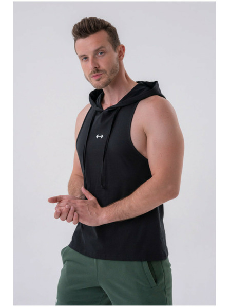 Nebbia Fitness tielko s kapucňou 323 Black Nebbia