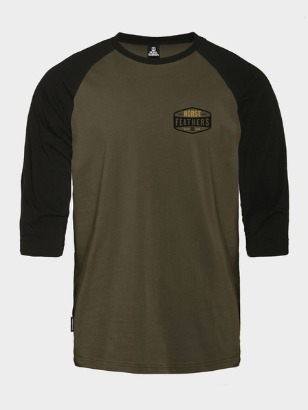 Horsefeathers Tričko Hexagon II Raglan - spálená olivová veľkosť L HORSEFEATHERS