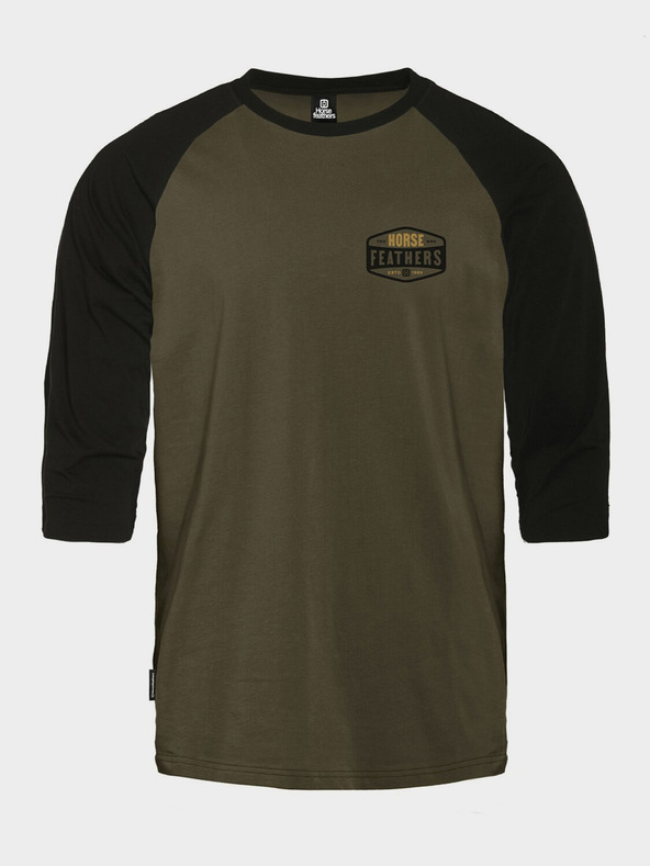 Horsefeathers Tričko Hexagon II Raglan - spálená olivová veľkosť L HORSEFEATHERS