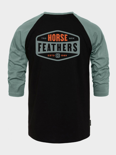 Horsefeathers Tričko Hexagon II Raglan - čierne veľkosť L HORSEFEATHERS