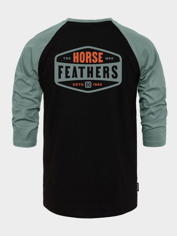 Horsefeathers Tričko Hexagon II Raglan - čierne veľkosť L HORSEFEATHERS
