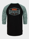 Horsefeathers Tričko Hexagon II Raglan - čierne veľkosť L HORSEFEATHERS