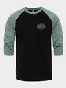 Horsefeathers Tričko Hexagon II Raglan - čierne veľkosť L HORSEFEATHERS