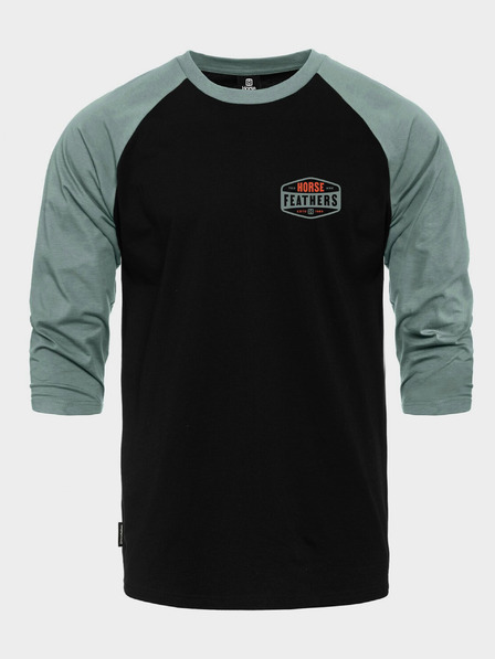 Horsefeathers Tričko Hexagon II Raglan - čierne veľkosť L HORSEFEATHERS