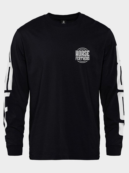 Horsefeathers Tričko Tall Typo LS - čierne veľkosť L HORSEFEATHERS