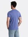 Ombre Clothing Pánske bavlnené klasické tričko BASIC s výstrihom do V - fialové V12 OM-TSBS-0145 Oblečenie Ombre