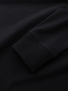 Ombre Clothing Pánske bavlnené tričko LOOSE FIT s dlhým rukávom a okrúhlym výstrihom - čierne V1 OM-LSBC-0129 Ombre Clothing