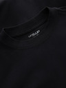 Ombre Clothing Pánske bavlnené tričko LOOSE FIT s dlhým rukávom a okrúhlym výstrihom - čierne V1 OM-LSBC-0129 Ombre Clothing