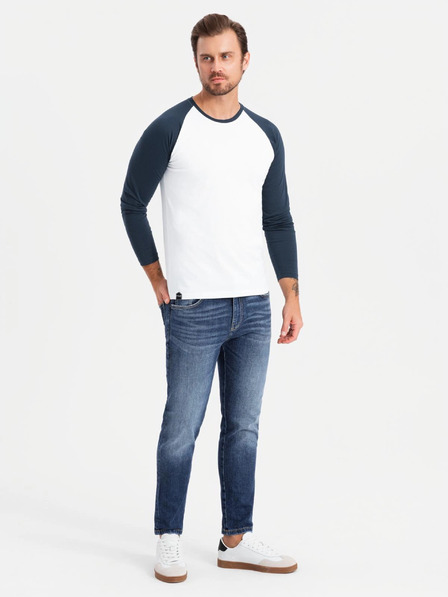 Ombre Clothing Pánske tričko s potlačou a dlhým rukávom - čierne V1 OM-LSPT-0119 Oblečenie Ombre