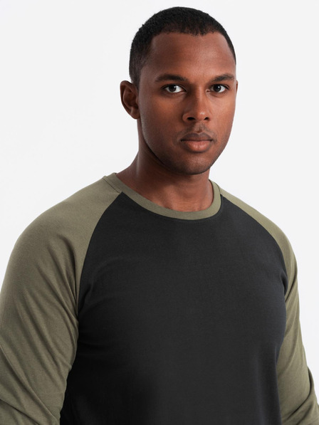 Ombre Clothing Pánske tričko s potlačou a dlhým rukávom - čierne V1 OM-LSPT-0119 Oblečenie Ombre