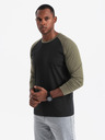 Ombre Clothing Pánske tričko s potlačou a dlhým rukávom - čierne V1 OM-LSPT-0119 Oblečenie Ombre