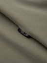 Ombre Clothing Pánske bavlnené tričko LOOSE FIT s dlhým rukávom a okrúhlym výstrihom - khaki V4 OM-LSBC-0129 Ombre Clothing
