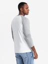Ombre Clothing Pánske tričko s potlačou a dlhým rukávom - čierne V1 OM-LSPT-0119 Oblečenie Ombre