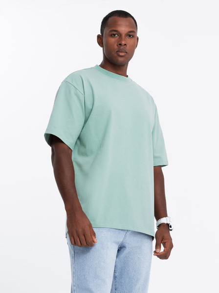 Ombre Clothing Pánske tričko LOOSE FIT s mätovým vreckom Ombre Clothing
