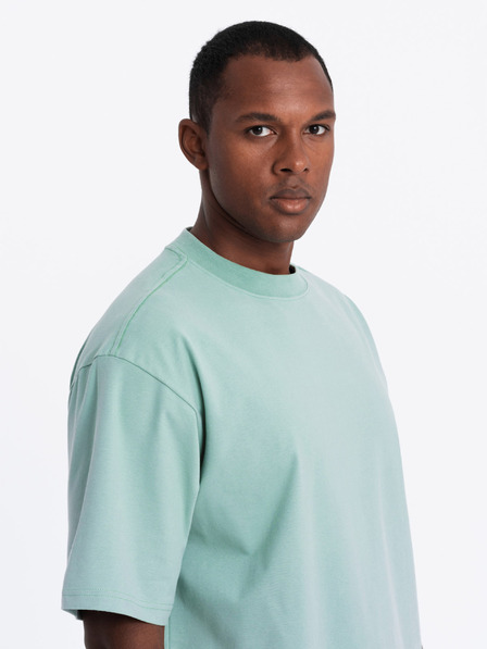 Ombre Clothing Pánske tričko LOOSE FIT s mätovým vreckom Ombre Clothing
