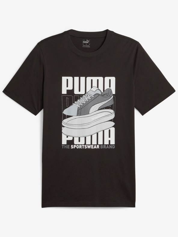 Puma Čierne pánske tričko s teniskami Puma