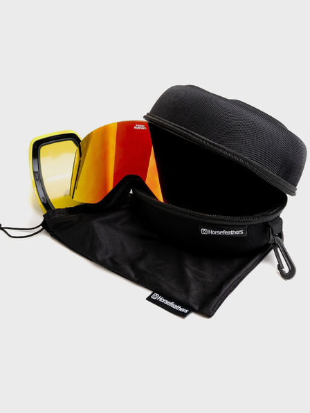Horsefeathers Snowboardové okuliare Colt - čierne/zrkadlovo červené HORSEFEATHERS