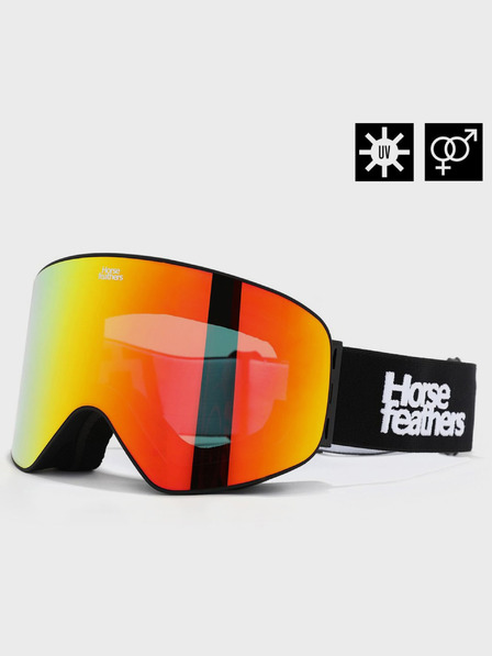 Horsefeathers Snowboardové okuliare Edmond - čierne/zrkadlovo červené HORSEFEATHERS